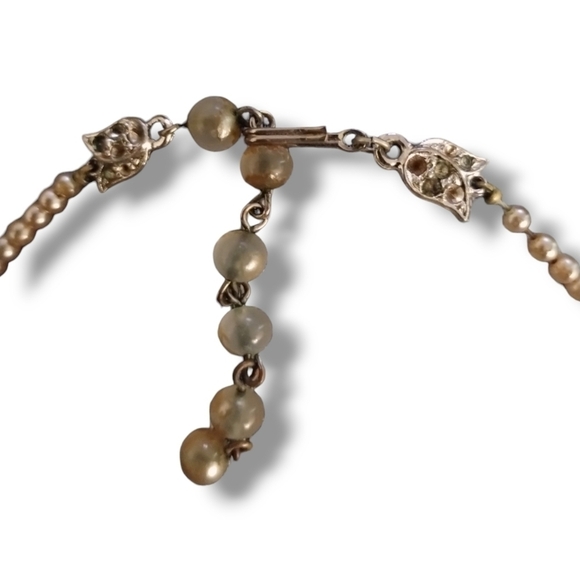 Vintage Champagne Simulated Pearl Collar Necklace - Picture 5 of 8